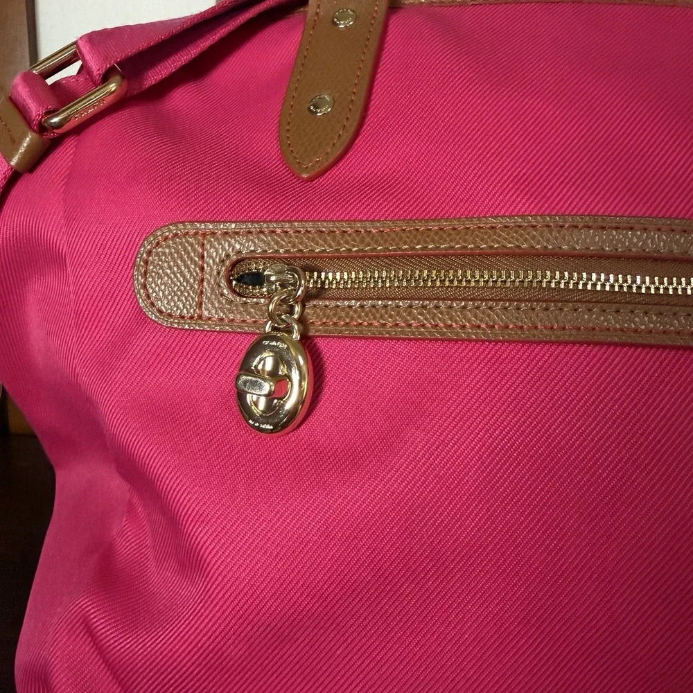 AUTHENTIC Coach Sawyer Baby Diaper Tote Women's Bag Hot Pink Strap, Work Tote